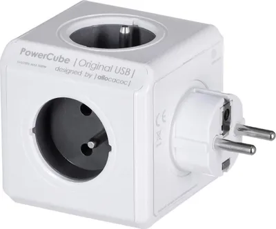 Obrázek produktu pro Allocacoc PowerCube Original USB Type E, Vnitřní, Typ E, Šedá, CE, 4 AC zásuvky / AC zásuvek, 16 A