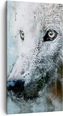 Produktbild von Bild auf Leinwand - Leinwandbild - Einteilig - Weiß Der Wolf Bild - 45x80cm - Wand Bild - Wanddeko - Wandbilder - Leinwanddruck - Bilder - Wanddekoration - Leinwand bilder - Wandbild - PA45x80-4623