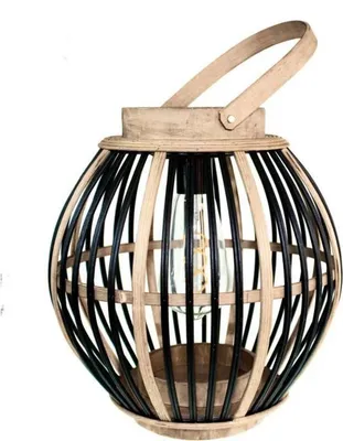 Obrázok produktu pre Bambusová solárna lampa Olivie - čierna