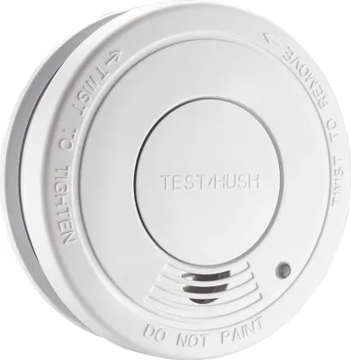Produktbild von Wiltec Rauchmelder mit 9-V-Batterie, Feuermelder mit HUSH-Funktion, zuverlässiger Brandschutzmelder mit 85 dB Schallleistung, fotoelektrischer Brandmelder, effektiver Brandschutz