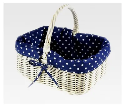 Produktbild von MyBer® Weidenkorb Einkaufskorb Picknickkorb 33/23/13cm (27cm mit Henkel)