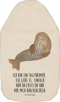 Produktbild von Mr. & Mrs. Panda Wärmflasche Robbe Lachen - Weiß - Geschenk, Robben, Wärmekissen, Wärmflaschen, Nordsee, mit Bezug, Strand, Seehund, Ostsee, Bettflasche, Lustige Sprüche