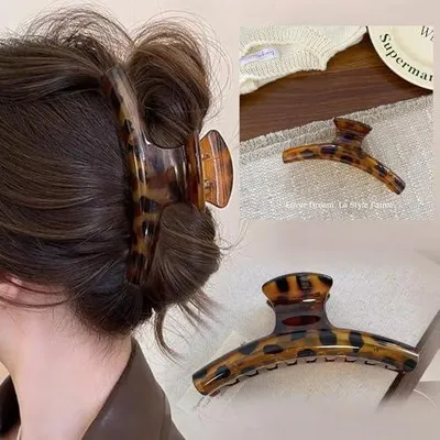 Produktbild von 4 Haarklammern für Damen im französischen Stil, flache Haarspangen mit Innenzähnen und sicherem Halt