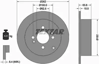 Produktbild von 2x TEXTAR 92161303 Bremsscheibe Hinterachse