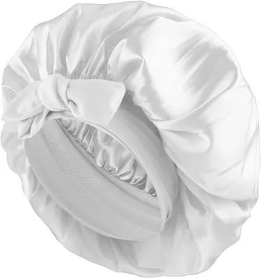 Imagen del producto de Gorro para el cabello de satén, suave, con cordón ajustable, unidad, ideal para cabello rizado
