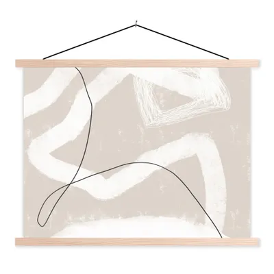 Produktbild von MuchoWow® Textilposter Linie - Abstrakt - Design 60x45 cm mit holzfarbenen Rahmen - Bild