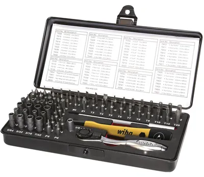 Image de Wiha Micro-bit set ESD 7000Z - Schraubendreher-Bitsatz - 66 Stücke - in Box (39971)