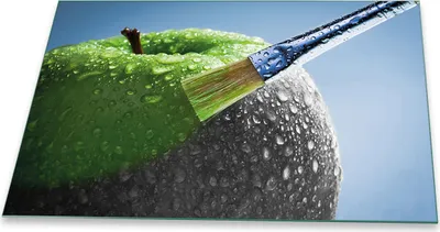 Produktbild von Herdabdeckplatte Glaskeramikkochfeld-Abdeckung Spritzschutz Glas Universal 80x52 Apfel Grün