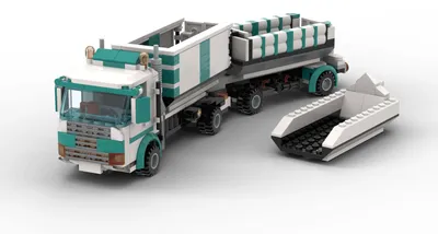 Produktbild von LEGO® LKW mit Container & Anhänger – 7,5 Tonner Baustellenfahrzeug für LEGO City, Transport & Baustelle