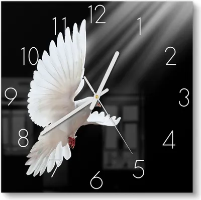Produktbild von DEQORI Glasuhr 30x30 cm Zahlen 'Friedensbote' Wanduhr Glas Uhr Design leise Küchenuhr