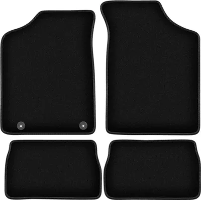 Produktbild von Wielganizator Velours-Autoteppiche – passend für Peugeot 106 (Schrägheck, Bj. 1991-2003) –  schwarz, passgenau, mit Befestigungen set 4 Stk.