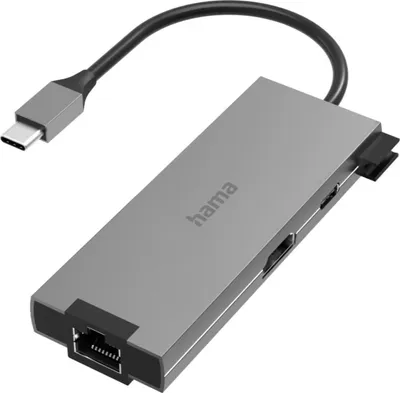 Obrázek produktu pro Hama 00200109 - USB 3.2 Gen 1 (3.1 Gen 1) Type-C - 100 W - 10,100,1000 Mb/s - šedá - 4K Ultra HD - HDMI,