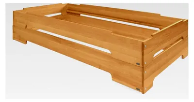 Produktbild von BioKinder Stapelbett 2er Set Gästebett Kai aus em Massivholz Erle 90 x 200 cm