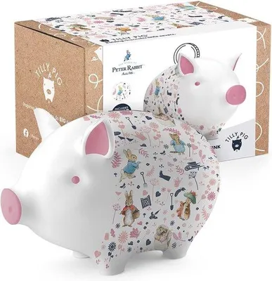 Immagine prodotto di Salvadanaio in Vetroceramica per bambini - Salvadanaio rosa realizzato a mano con colori vivaci