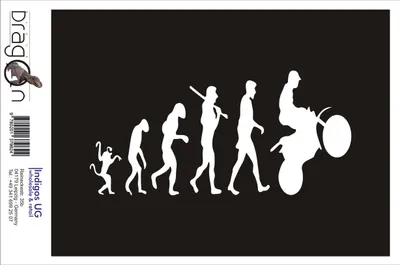 Produktbild von Aufkleber / Autoaufkleber - JDM / Die cut / Auto / OEM - Human evolution - 210x100mm silber - Heckscheibe / Heckscheibenaufkleber