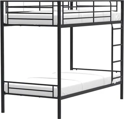 Produktbild von Etagenbetten aus Metall 2 x 90 x 190 cm - Schwarz - Boxspringbetten enthalten - ALICE