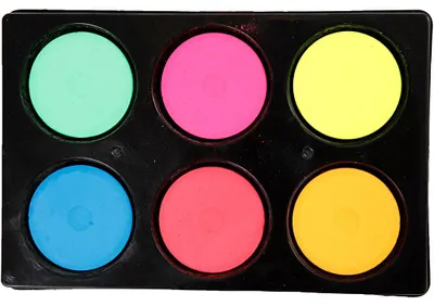 Produktbild von Wasserfarben, H 16 mm, D 44 mm, Neonfarben, 1 Pck [HOB-34591]