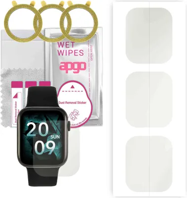 Produktbild von apgo 3 Stück Schutzfolie, Matt, kompatibel mit Watchmark Fashionwatch Wi12 Smartwatch, Hydrogel Displayschutzfolie mit Positionierhilfe, Displayfolie, robust und kratzfest