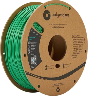 Produktbild von Polymaker PolyLite PLA  Filament Green 1,75mm 1KG