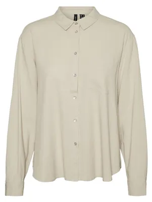 Productafbeelding van VMJESMILO LS Shirt, geweven, met halslijn