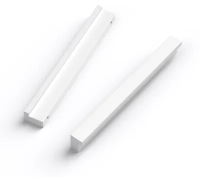 Zdjęcie produktu dla Uchwyty do szafek kuchennych, białe, rozstaw otworów 128 mm, 2 sztuki