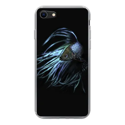 Produktbild von MuchoWow® Handyhülle Schutzhülle Hülle für iPhone SE 2020 Fische - Meerestiere - Blau - Schwarz Silikon Softcase Handy Hülle