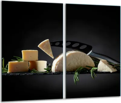Produktbild von Herdabdeckplatten 2 teilig 30x52 Glaskeramikfeld Abdeckung Glas Blumen