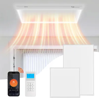 Immagine prodotto di Riscaldatore a infrarossi Jayseuw con termostato, riscaldatore elettrico da 770 watt, riscaldatore a infrarossi per il riscaldamento a soffitto, pannello IR con telecomando e WIFI