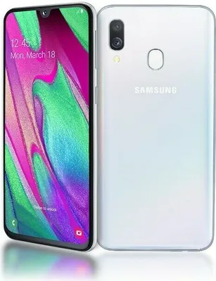 Produktbild von Samsung Smartphone Galaxy A40 15cm (5,9 Zoll), 4GB RAM, 64GB Speicher, Farbe: Weiß