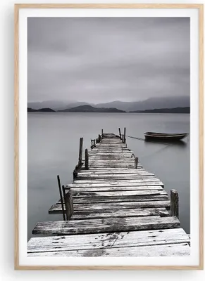 Produktbild von Gerahmtes Poster - Rahmen in heller Eiche - Brücke See - 70x100 cm - Wand Bild - Wanddeko - Wandbilder - Kunstposter - Wandposter - Bilderrahmen - Bilder - Kunstdruck - Wandbild - P2NPA70x100-3547