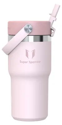 Immagine prodotto di Bottiglia termica in acciaio inossidabile Sparrow - Termos con coperchio dotato di cannuccia flessibile - 620 ml - Senza BPA - Tazza termica e thermos a prova di perdite - Compatibile con i portabicchieri standard delle auto