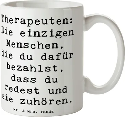 Produktbild von Mr. & Mrs. Panda Motivtasse Spruch Wunderbare Therapeutin - Weiß - Geschenk, Hommage, Einfühlungsvermögen, Beruf, Kaffeetasse, cappuccinotasse, schwierige Zeiten, Tasse