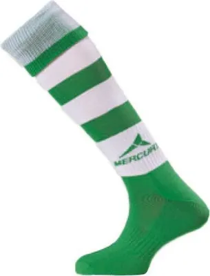 Image de Chaussettes longues rayées Mercury Equipment Classic Series, vert et blanc, pointures 26-29 (hommes), vert et blanc, pointures 26-29