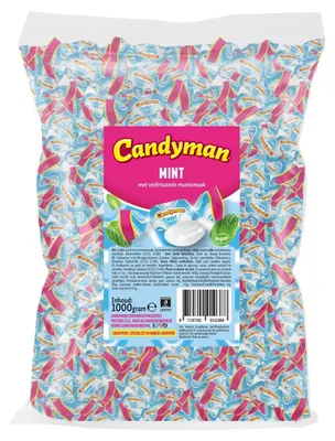 Obrázok produktu pre Candyman Mint Zuurjes 1000g – Osviežujúce kyslé cukríky s intenzívnou príchuťou mäty