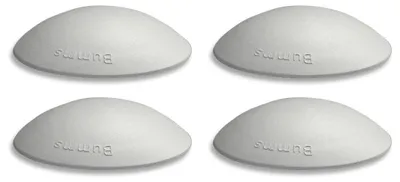 Produktbild von Bumms Türstopper für Boden und Wand, Grau, selbstklebend, kein Bohren erforderlich [4 Stück] - Ø 60 mm - Gummi-Wandstopper zum Schutz von Wänden - Türstopper, Türgriffschutz für Wände