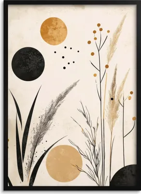 Produktbild von Wandposter in schwarzem Rahmen Wandbild Moderne Grafik 70x100