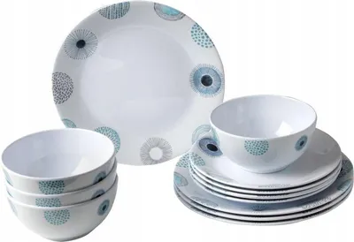 Produktbild von Brunner Midday Deep Sea Camping-Geschirrset Melamin 12-teilig