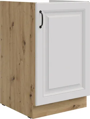 Produktbild von Spülenschrank 50 cm Stilo Weiß + Eiche Artisan Küchenzeile Küchenblock Küche