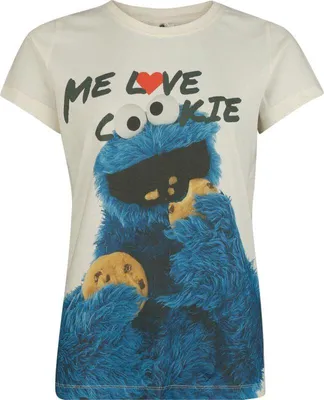 Produktbild von Sesame Street T-Shirt Damen Cookie Monster - Krümelmonster - Me Love Cookie multicolor L