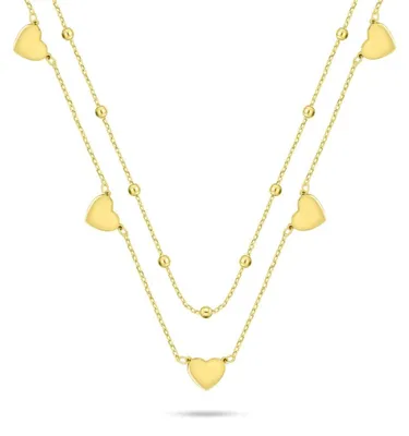 Produktbild von Double Hearts Vergoldete Halskette NCL156Y
