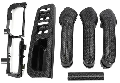 Image de Poignée de porte intérieure, côté passager arrière, avec finition carbone, pour VW Golf 4 et Bora 4