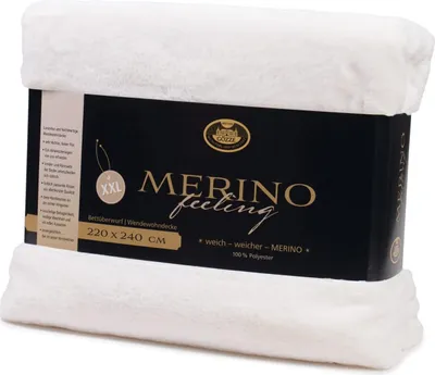 Produktbild von Gözze Merino Wendewohndecke wollweiß 220 x 240 cm