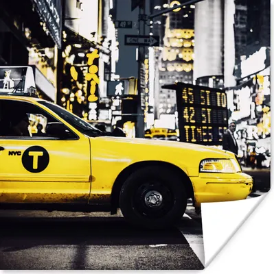 Produktbild von MuchoWow® Poster New York - Gelb - Taxi 50x50 cm - Wohnzimmerdekoration