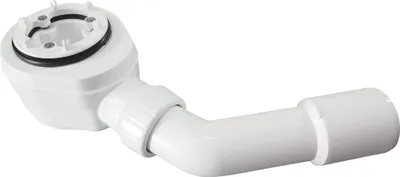 Zdjęcie produktu dla Syfon do odpływu liniowego biały, Ø50mm, z czyszczeniem od góry, wys. 60mm, dł. 330mm, szer.
