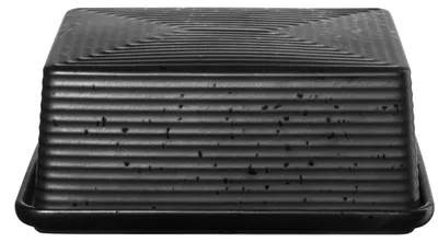 Butterdose aus Beinporzellan, schwarz, 15,3 cm