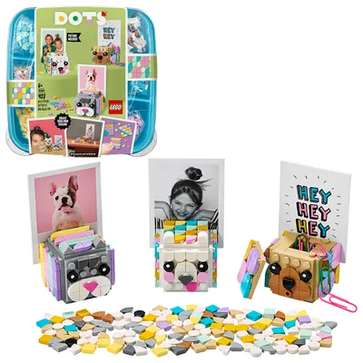 Produktbild von LEGO 41904 DOTS Foto-Würfel mit Steinchen, Kinderzimmer-Deko, Basteln für Kinder, Kreativset