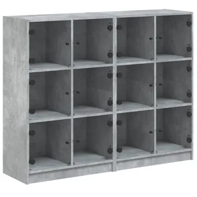 Obrázek produktu pro Knihovna s dvířky betonově šedá 136x37x109 cm kompozitní dřevo