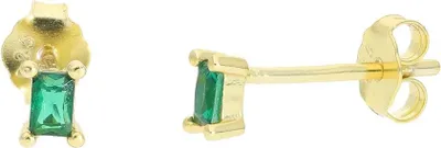 Produktbild von Ohrstecker Silber 925 Gold plattiert mit grünem Zirkonia JL16-06-0760 JuwelmaLux