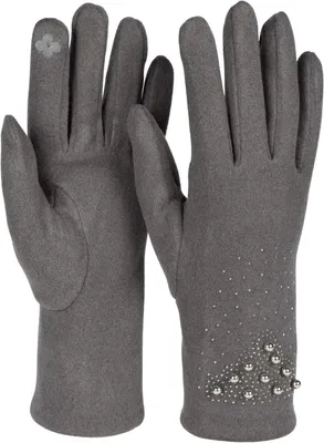 Produktbild von styleBREAKER Damen Touchscreen Handschuhe Strass, Dunkelgrau