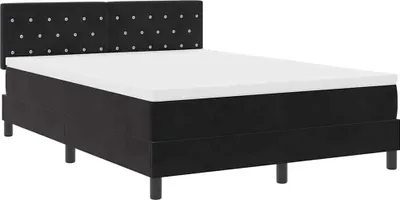 Imagen del producto de Cama con somier y colchón LED, color , 160 x 200 cm, tapizada en terciopelo